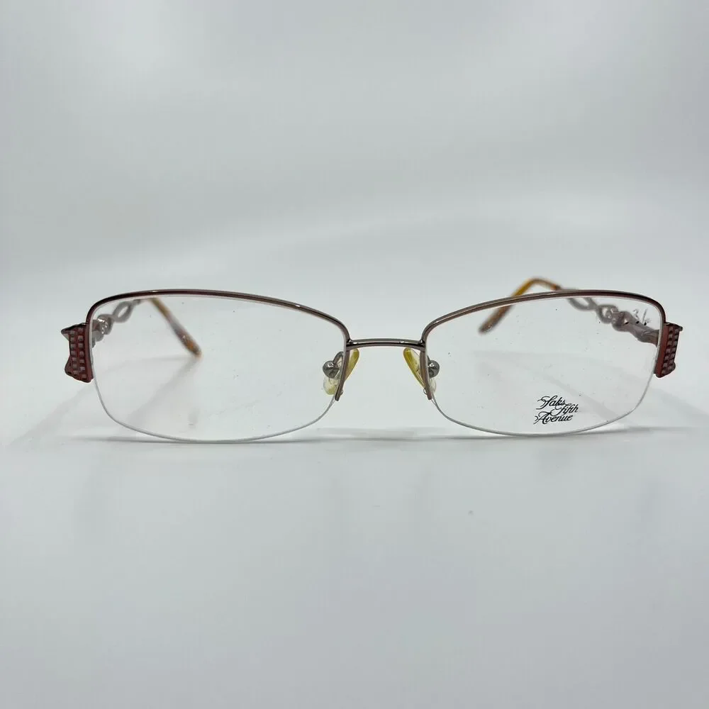 Saks Fifth‎ Avenue Women's eyeglasses Frame Silver S5A169 55-17-135 H6759